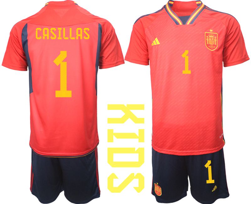 Youth 2022 World Cup National Team Spain home red 1 Soccer Jersey